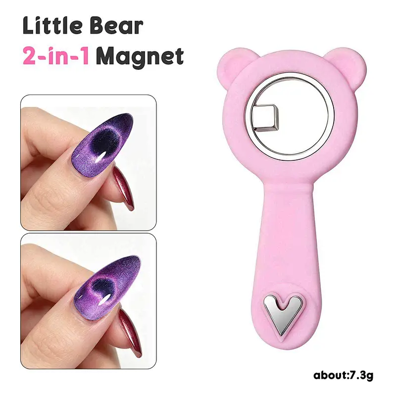 2 in 1 Nail Magnet Little Bear Silicone Ring-shaped